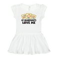 thumbnail image 1 of Inktastic My Grandparents Love Me Girls Baby Dress, 1 of 5