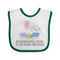 thumbnail image 1 of Inktastic My Grandparents Loves Me to the Moon and Back Elephants Boys or Girls Baby Bib, 1 of 4