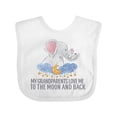 thumbnail image 1 of Inktastic My Grandparents Loves Me to the Moon and Back Elephants Boys or Girls Baby Bib, 1 of 4
