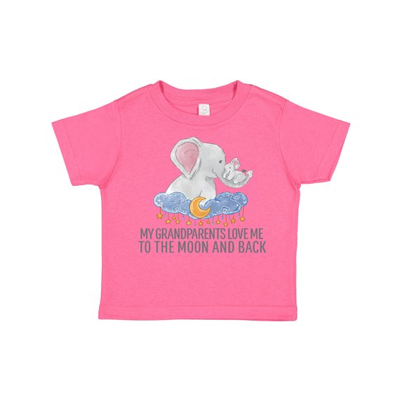 Inktastic My Grandparents Loves Me to the Moon and Back Elephants Boys or Girls Toddler T-Shirt