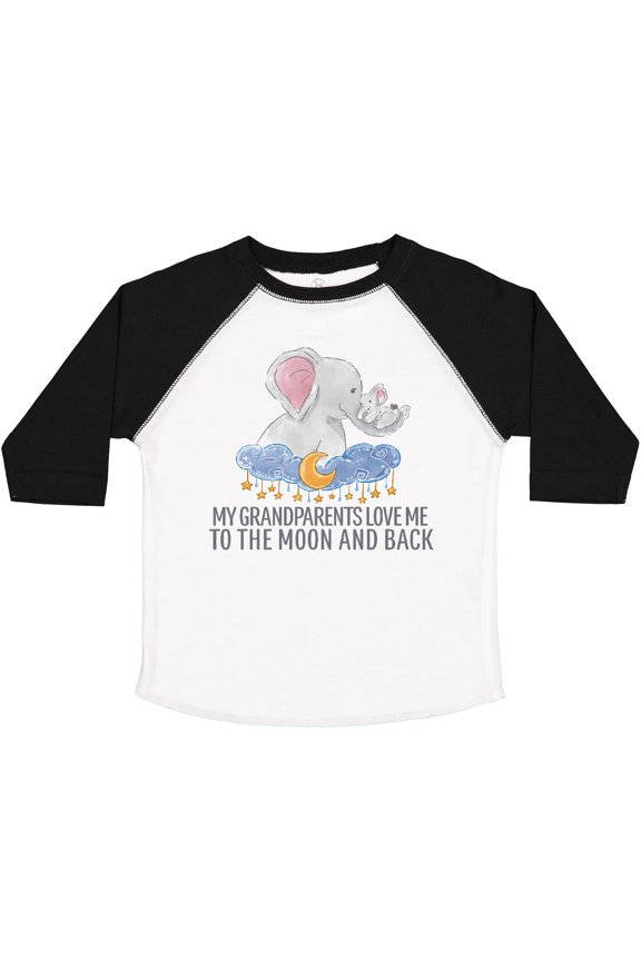 My Grandparents Loves Me to the Moon and Back Elephants Boys or Girls Toddler T-Shirt