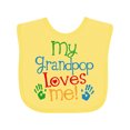 thumbnail image 1 of Inktastic My Grandpop Loves Me Boys or Girls Baby Bib, 1 of 4