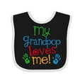 thumbnail image 1 of Inktastic My Grandpop Loves Me Boys or Girls Baby Bib, 1 of 4