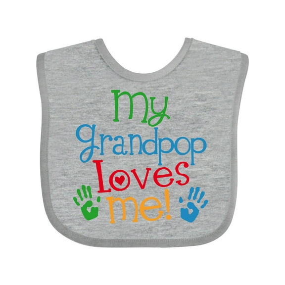 Inktastic My Grandpop Loves Me Boys or Girls Baby Bib