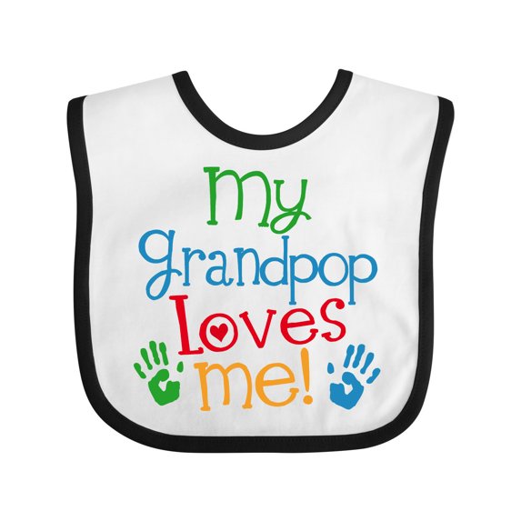 Inktastic My Grandpop Loves Me Boys or Girls Baby Bib