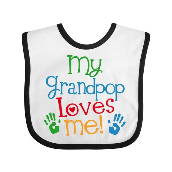 Inktastic My Grandpop Loves Me Boys or Girls Baby Bib