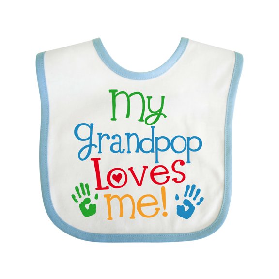 Inktastic My Grandpop Loves Me Boys or Girls Baby Bib