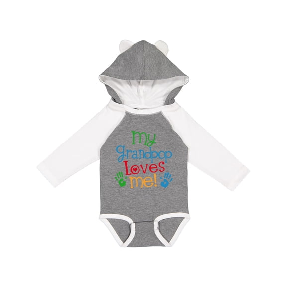 Inktastic My Grandpop Loves Me Boys or Girls Long Sleeve Baby Bodysuit