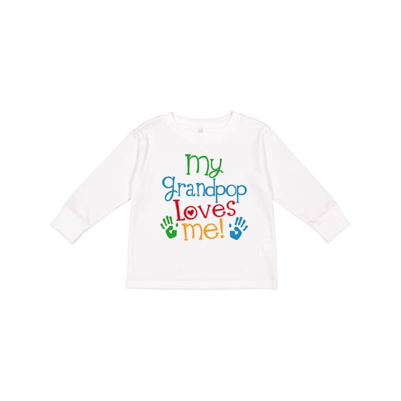 Inktastic My Grandpop Loves Me Boys or Girls Long Sleeve Toddler T-Shirt