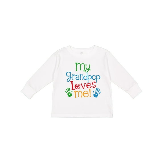 Inktastic My Grandpop Loves Me Boys or Girls Long Sleeve Toddler T-Shirt