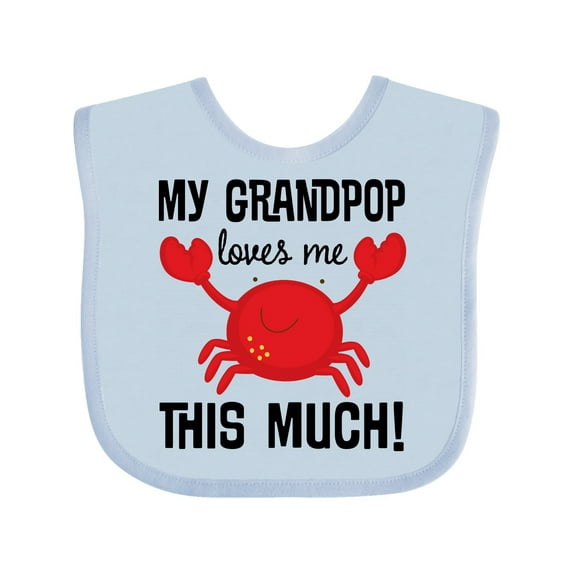 Inktastic My Grandpop Loves Me Crab Boys or Girls Baby Bib