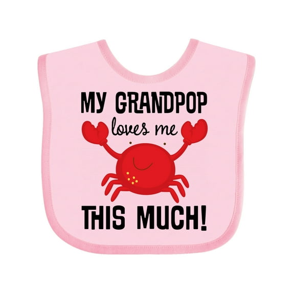 Inktastic My Grandpop Loves Me Crab Boys or Girls Baby Bib