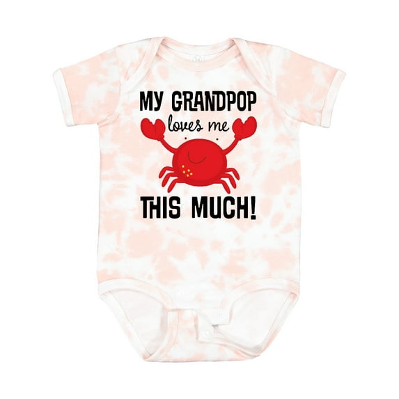 Inktastic My Grandpop Loves Me Crab Boys or Girls Baby Bodysuit