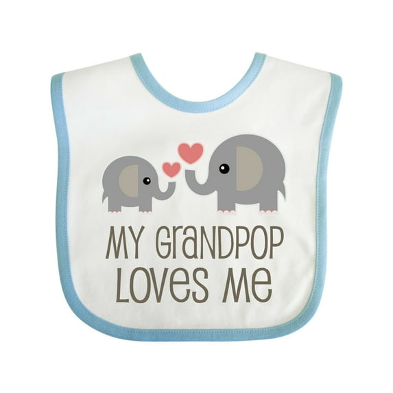 Inktastic My Grandpop Loves Me Elephant Boys or Girls Baby Bib