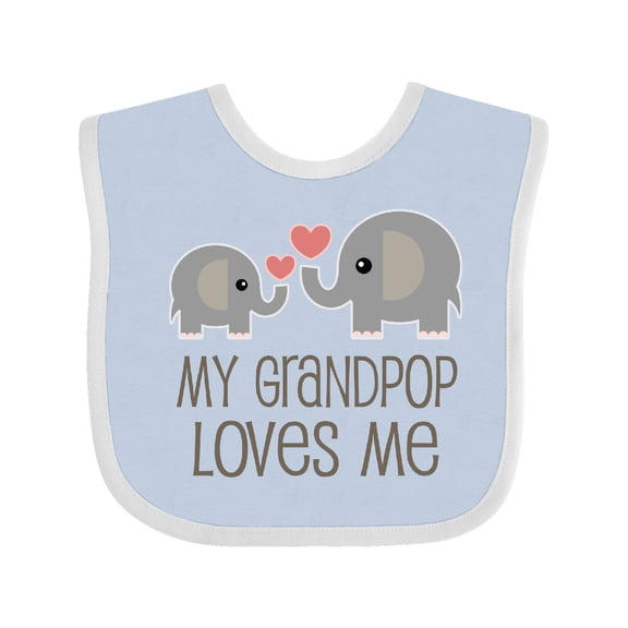 Inktastic My Grandpop Loves Me Elephant Boys or Girls Baby Bib