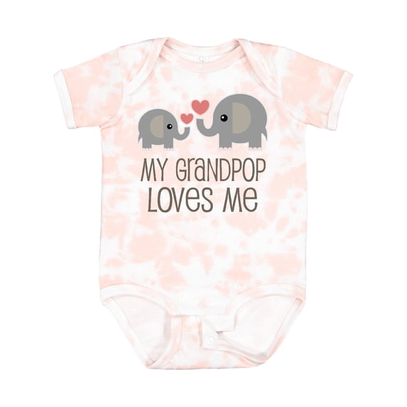 Inktastic My Grandpop Loves Me Elephant Boys or Girls Baby Bodysuit