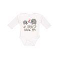 thumbnail image 1 of Inktastic My Grandpop Loves Me Elephant Boys or Girls Long Sleeve Baby Bodysuit, 1 of 5