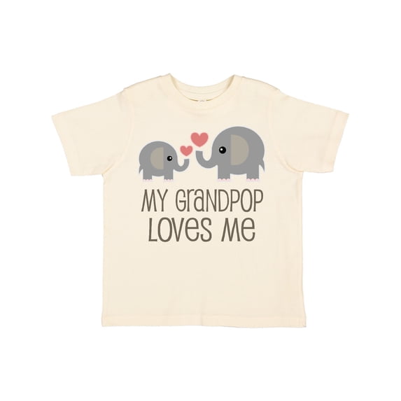 Inktastic My Grandpop Loves Me Elephant Boys or Girls Toddler T-Shirt
