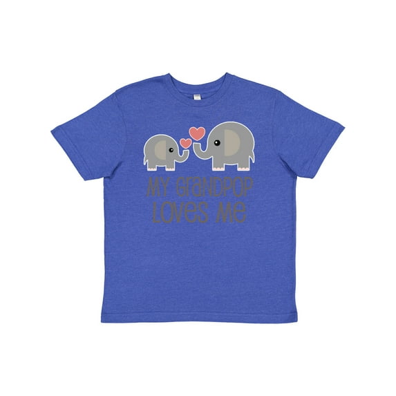 Inktastic My Grandpop Loves Me Elephant Youth T-Shirt
