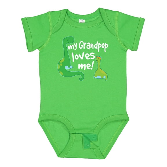 Inktastic My Grandpop Loves Me Grandson Dinosaur Boys Baby Bodysuit