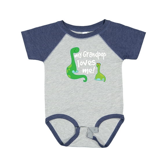 Inktastic My Grandpop Loves Me Grandson Dinosaur Boys Baby Bodysuit