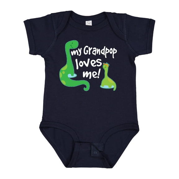 Inktastic My Grandpop Loves Me Grandson Dinosaur Boys Baby Bodysuit