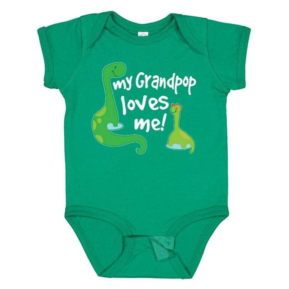Inktastic My Grandpop Loves Me Grandson Dinosaur Boys Baby Bodysuit