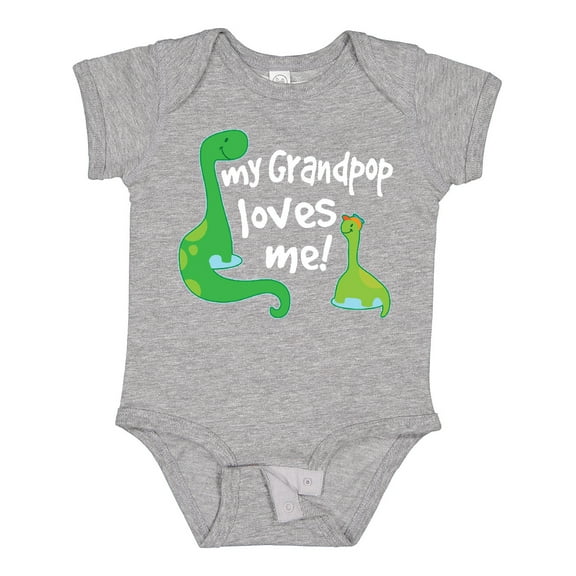 Inktastic My Grandpop Loves Me Grandson Dinosaur Boys Baby Bodysuit