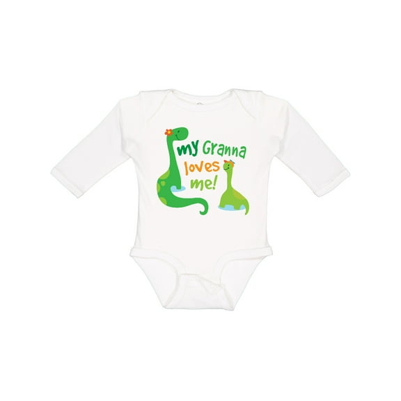 Inktastic My Granna Loves Me Grandson Boys Long Sleeve Baby Bodysuit