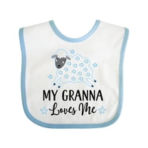 Inktastic My Granna Loves Me Lamb Boys or Girls Baby Bib