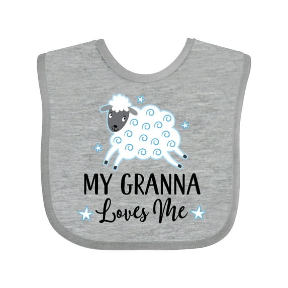 Inktastic My Granna Loves Me Lamb Boys or Girls Baby Bib