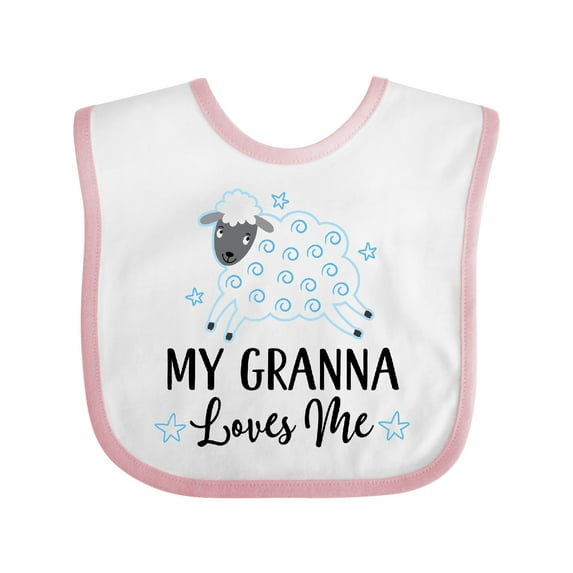 Inktastic My Granna Loves Me Lamb Boys or Girls Baby Bib