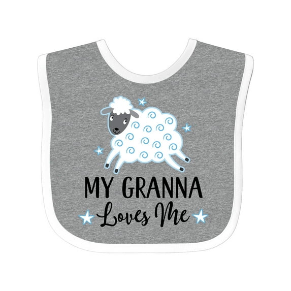 Inktastic My Granna Loves Me Lamb Boys or Girls Baby Bib