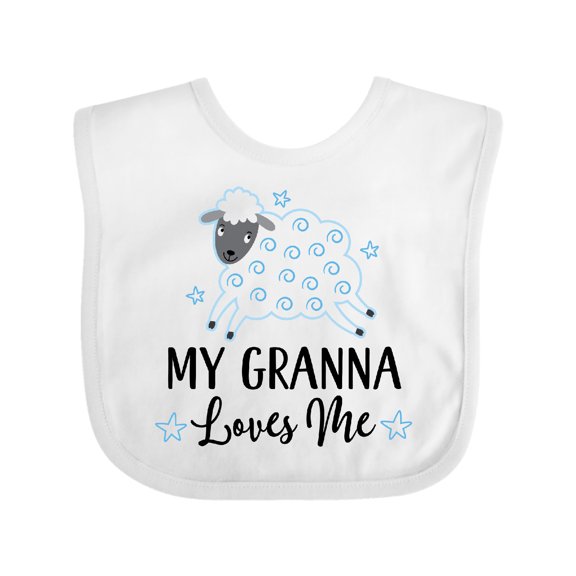 Inktastic My Granna Loves Me Lamb Boys or Girls Baby Bib