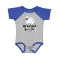 thumbnail image 1 of Inktastic My Granna Loves Me Lamb Boys or Girls Baby Bodysuit, 1 of 5