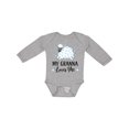 thumbnail image 1 of Inktastic My Granna Loves Me Lamb Boys or Girls Long Sleeve Baby Bodysuit, 1 of 5