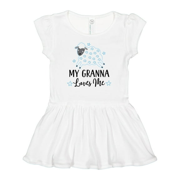 Inktastic My Granna Loves Me Lamb Girls Baby Dress