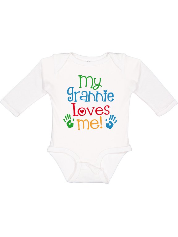 My Grannie Loves Me Boys or Girls Long Sleeve Baby Bodysuit