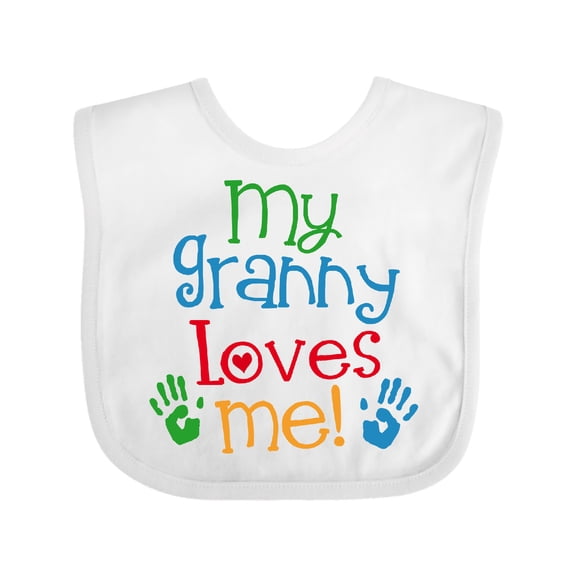 Inktastic My Granny Love Me Boys or Girls Baby Bib