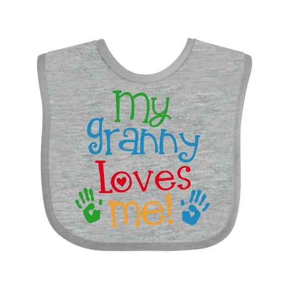 Inktastic My Granny Love Me Boys or Girls Baby Bib