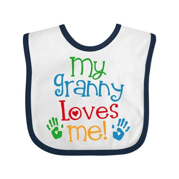 Inktastic My Granny Love Me Boys or Girls Baby Bib