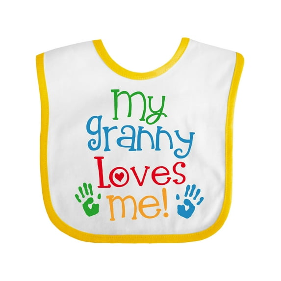 Inktastic My Granny Love Me Boys or Girls Baby Bib