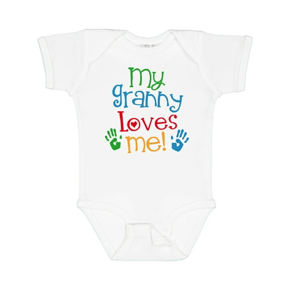 Inktastic My Granny Love Me Boys or Girls Baby Bodysuit