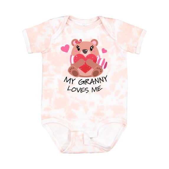 Inktastic My Granny Loves Me Bear and Hearts Boys or Girls Baby Bodysuit