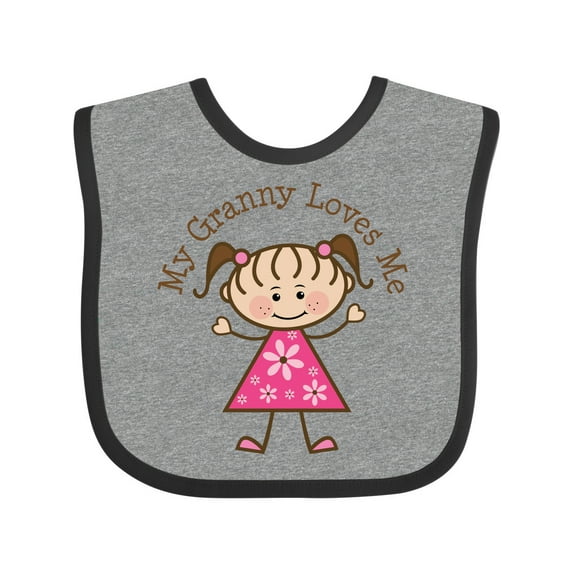 Inktastic My Granny Loves Me Girls Baby Bib