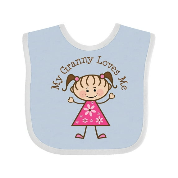 Inktastic My Granny Loves Me Girls Baby Bib