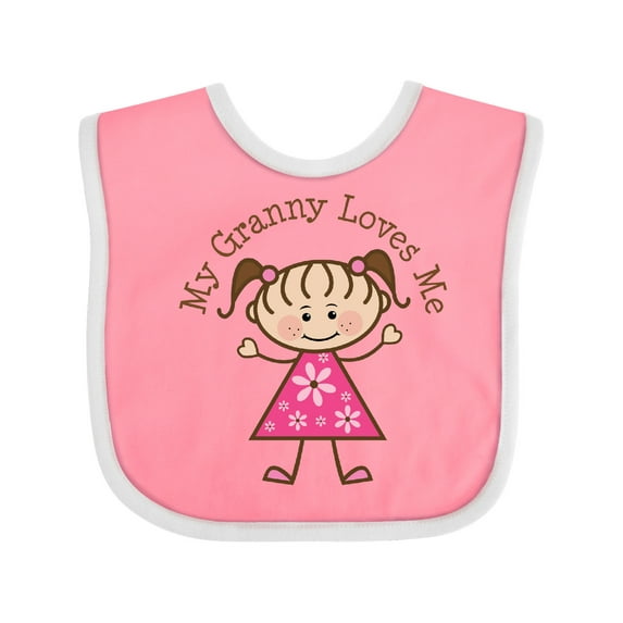 Inktastic My Granny Loves Me Girls Baby Bib