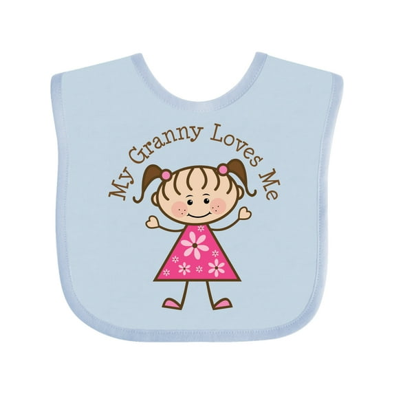 Inktastic My Granny Loves Me Girls Baby Bib