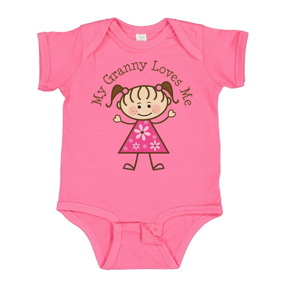Inktastic My Granny Loves Me Girls Baby Bodysuit