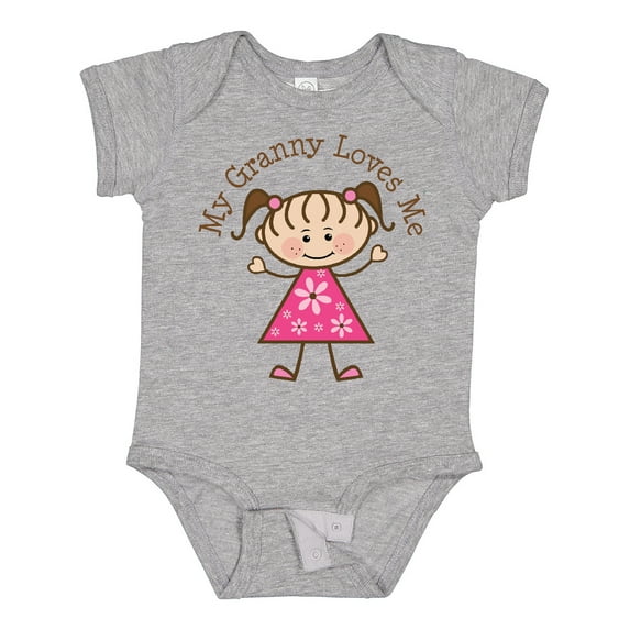 Inktastic My Granny Loves Me Girls Baby Bodysuit